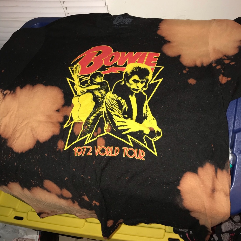 BLEACHED DAVID BOWIE 1972 WORLD TOUR T-SHIRT